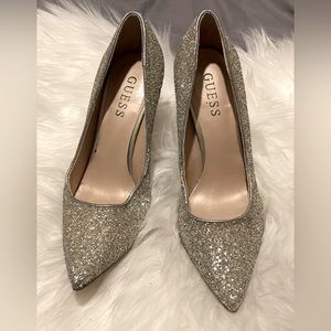Guess silver glitter stiletto